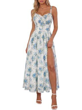 Floral Corset Sundress for Women | Elegant Wedding Guest Dress, Summer Style